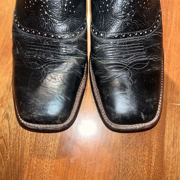 Rocky cowboy western boots Boots Size 9.5 M Black Pull On - Picture 3 of 7